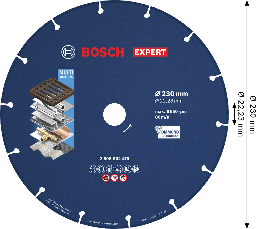 Diamantový řezný kotouč Bosch EXPERT na kov 230 mm.